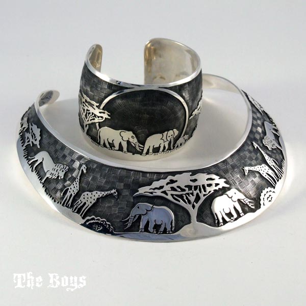 Animal Set Bracelet and Necklace Mexican Sterling Silver - Set