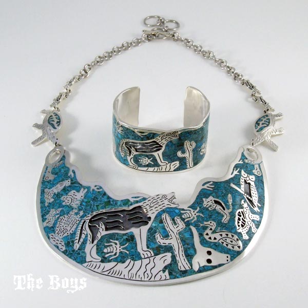 Safari Set Bracelet and Necklace Mexican Sterling Silver - Set
