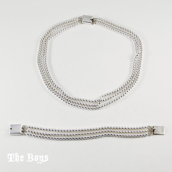 Classic Set Bracelet and Necklace Mexican Sterling Silver - Set