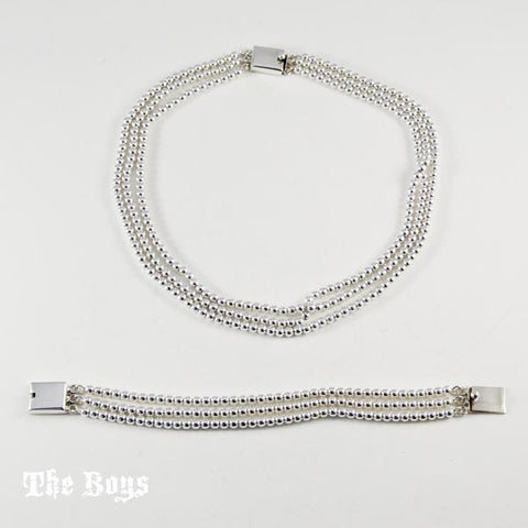 Classic Set Bracelet and Necklace Mexican Sterling Silver - Set