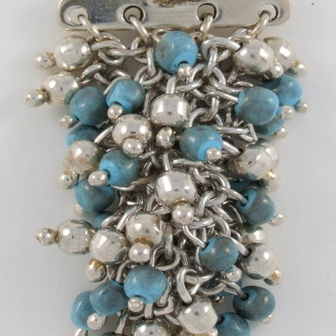 Silver & Turquoise Marbles Pendant