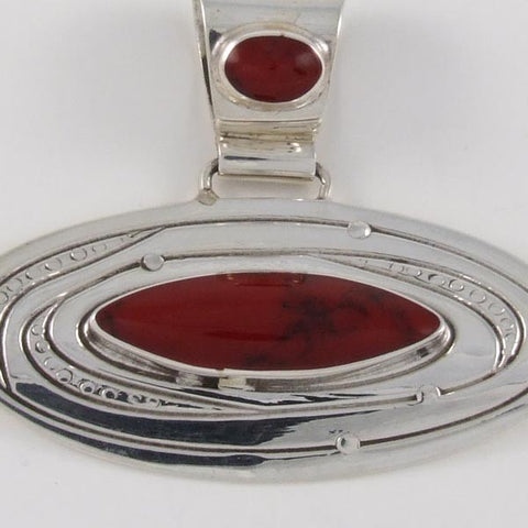 Coral Oval Pendant