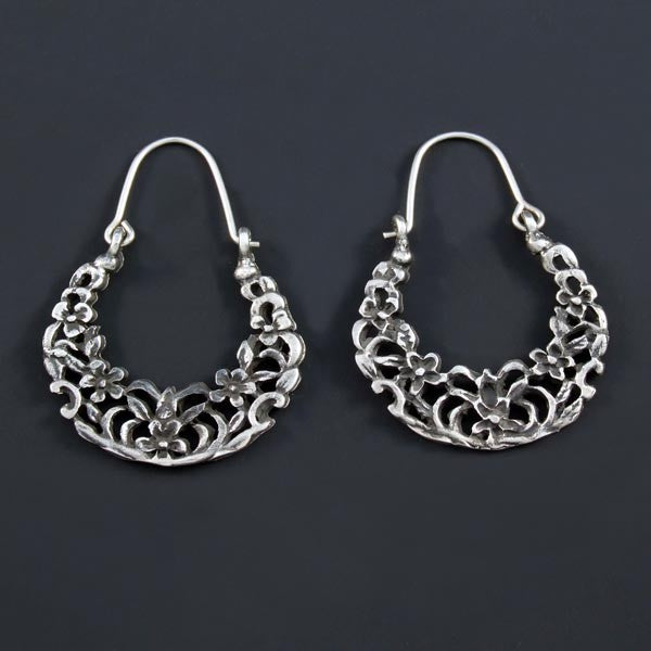 Flowered Plain Earrings