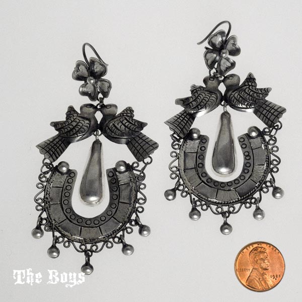 Birds Plain Earrings Mexican Sterling Silver