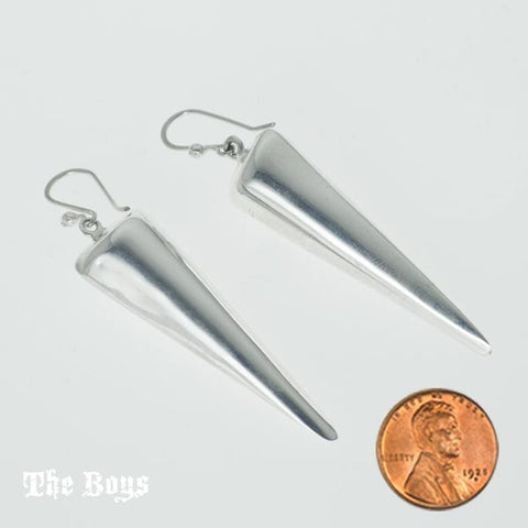 Cones Plain Earrings Mexican Sterling Silver
