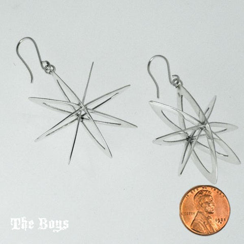 Cosmic Stars Earrings Mexican Sterling Silver