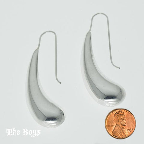 Tear Drops Plain Earrings Mexican Sterling Silver