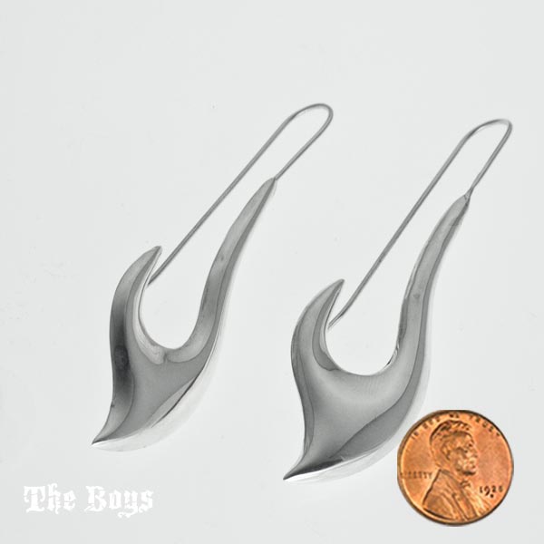 Fancy Hooks Plain Earrings Mexican Sterling Silver