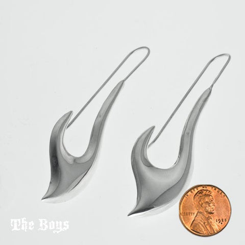 Fancy Hooks Plain Earrings Mexican Sterling Silver