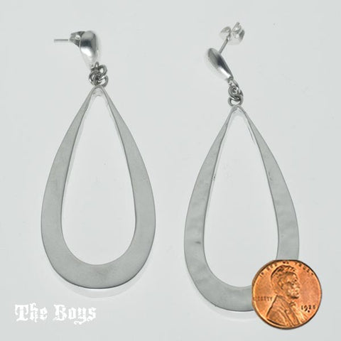 Hammered Drops Earrings Mexican Sterling Silver