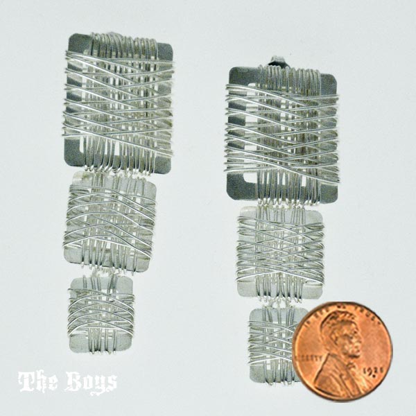 Silver Threads Earrings Mexican Sterling Silver