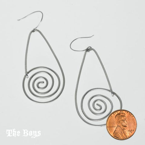 Spiral Wire Plain Earrings Mexican Sterling Silver