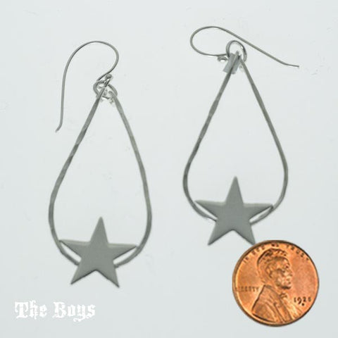 Stars Small Plain Earrings Mexican Sterling Silver