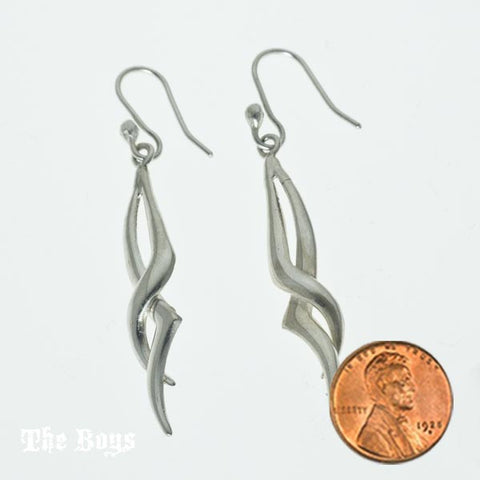 Wavy Plain Earrings Mexican Sterling Silver