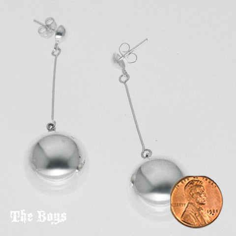 Ball Plain Earrings Mexican Sterling Silver