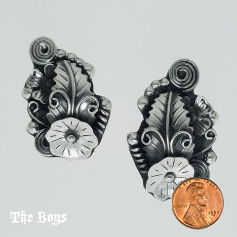 Earrings Floral Mexican Sterling Silver