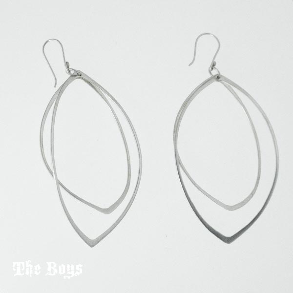 Two Leaves Plain Earrings Mexican Sterling Silver