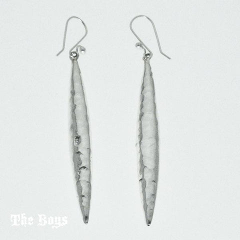 Chick Sticks Hammered Earrings Mexican Sterling Silver