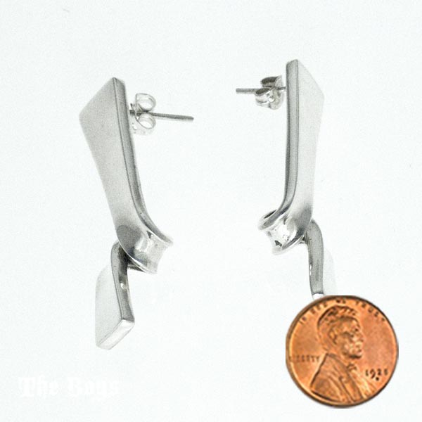 Elegant Bars Earrings Mexican Sterling Silver