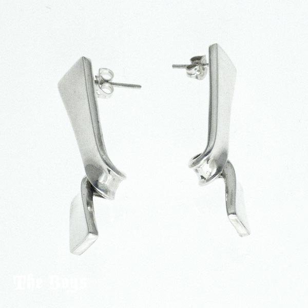 Elegant Bars Earrings Mexican Sterling Silver