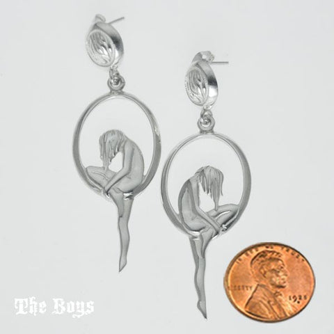 Figurine Plain Earrings Mexican Sterling Silver
