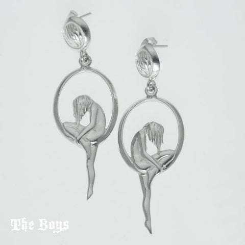 Figurine Plain Earrings Mexican Sterling Silver