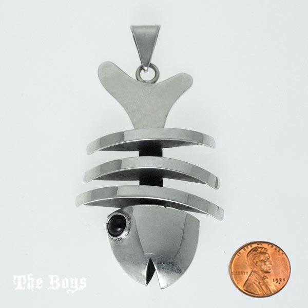 Fishbone Plain Pendant Mexican Sterling Silver