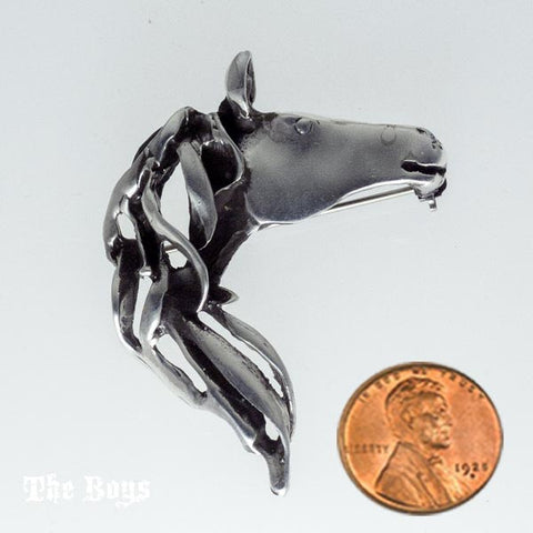 Horse Head Plain Pendant Mexican Sterling Silver
