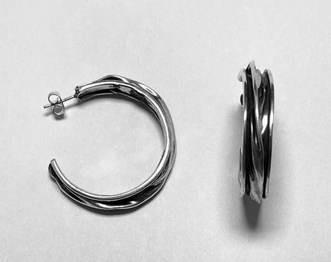 Medium Smash Oxidized Hoops