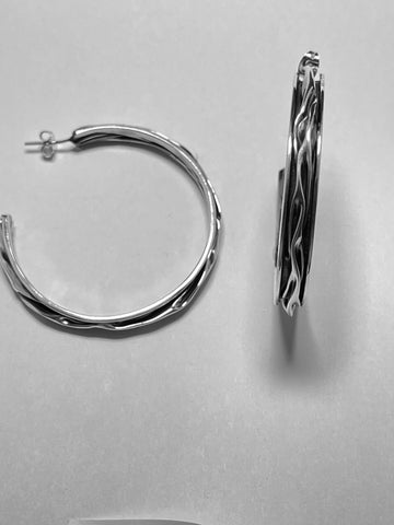 Large Smash Oxidized Hoops