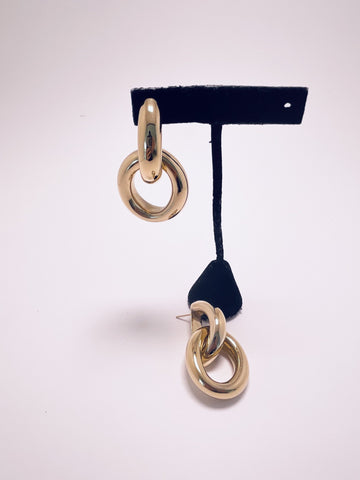 Earrings link Tube Deep over Silver