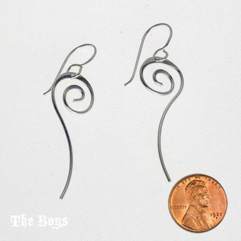 Spiral Plain Earrings Mexican Sterling Silver