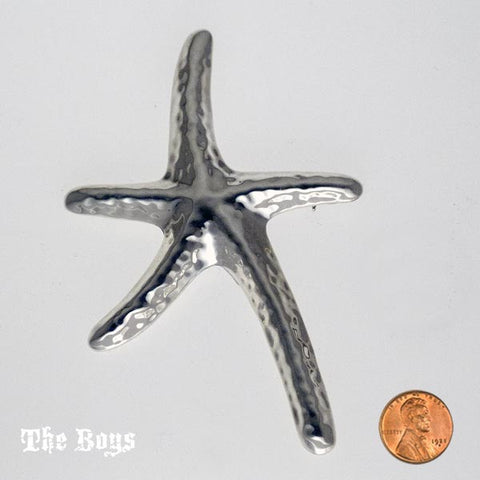 Starfish Hammered Pendant Mexican Sterling Silver