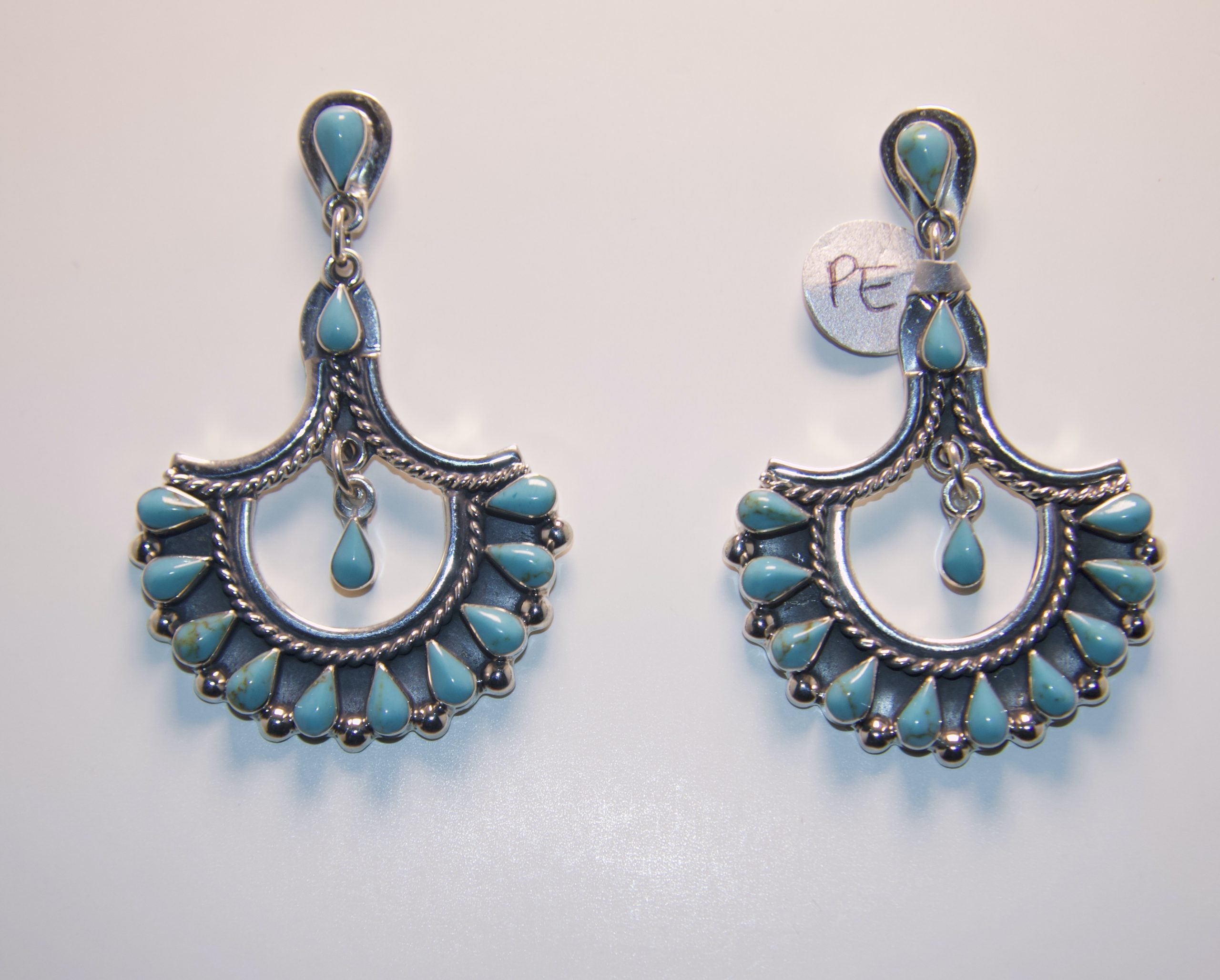 Turquoise Earrings Mexican Sterling Silver