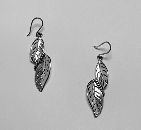 Double Leaf Wire Earrings