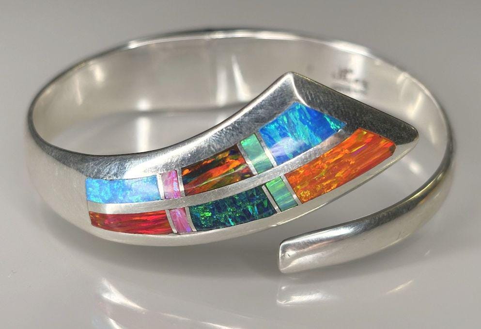 Opal Synthetic Inlaid Bracelet