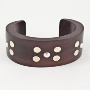 Wood Bracelet with Silver Pieces