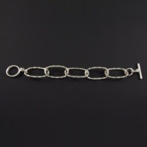 Ovals Chain Hammered Bracelet