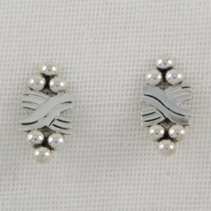 Plain Earrings with Silver Marbles