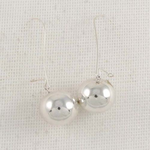 Silver Marble Earrings