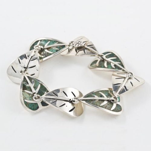 Silver & Stone Leaves Bracelet