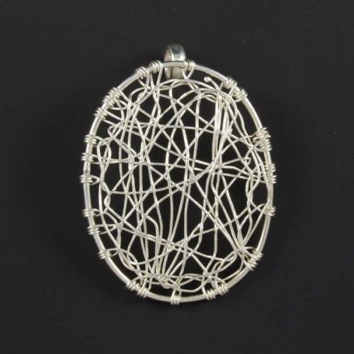 Entangled Wires Oval Pendant