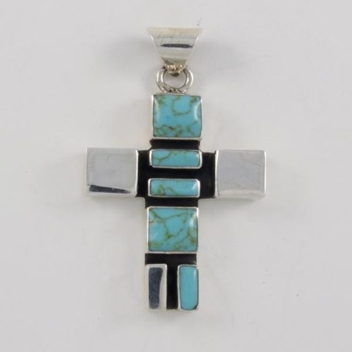 Turquoise & Silver Cross