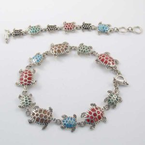 Silver Stone Turtles Bracelet and Necklace