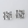 Square Hammered Clip On Earring