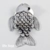Fish Pendant with Onyx Mexican Sterling Silver