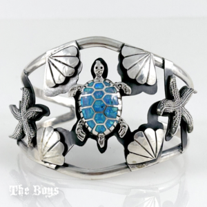 Blue Opal Stone Bracelet Mexican Sterling Silver
